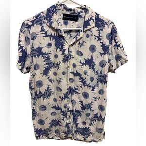 Abercrombie & Fitch Men’s Casual Blue White Floral Button Down Shirt Sz XS